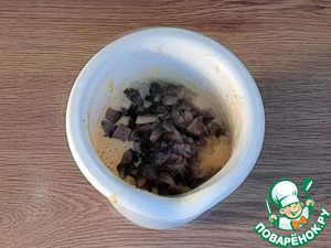 Минтай запечённый под грибным соусом